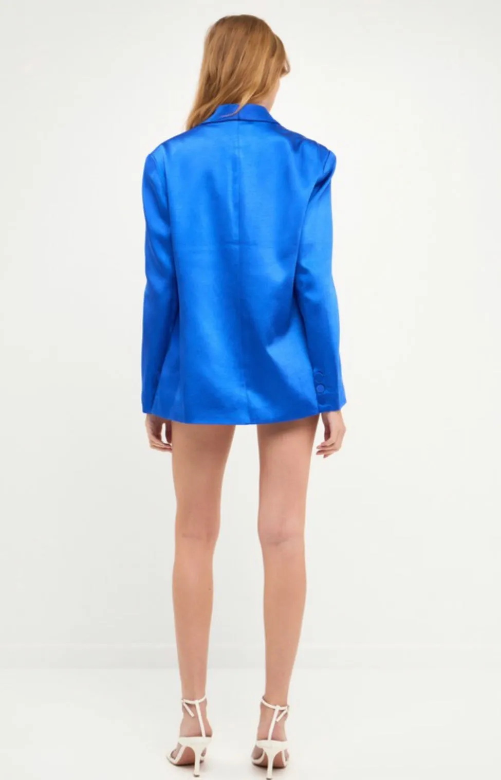 ROYAL BLUE SATIN BLAZER