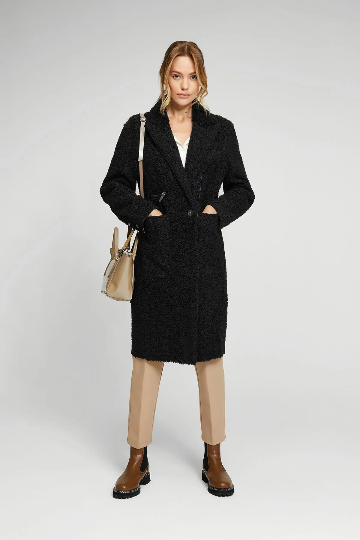 Sylvie - Black Shearling Coat