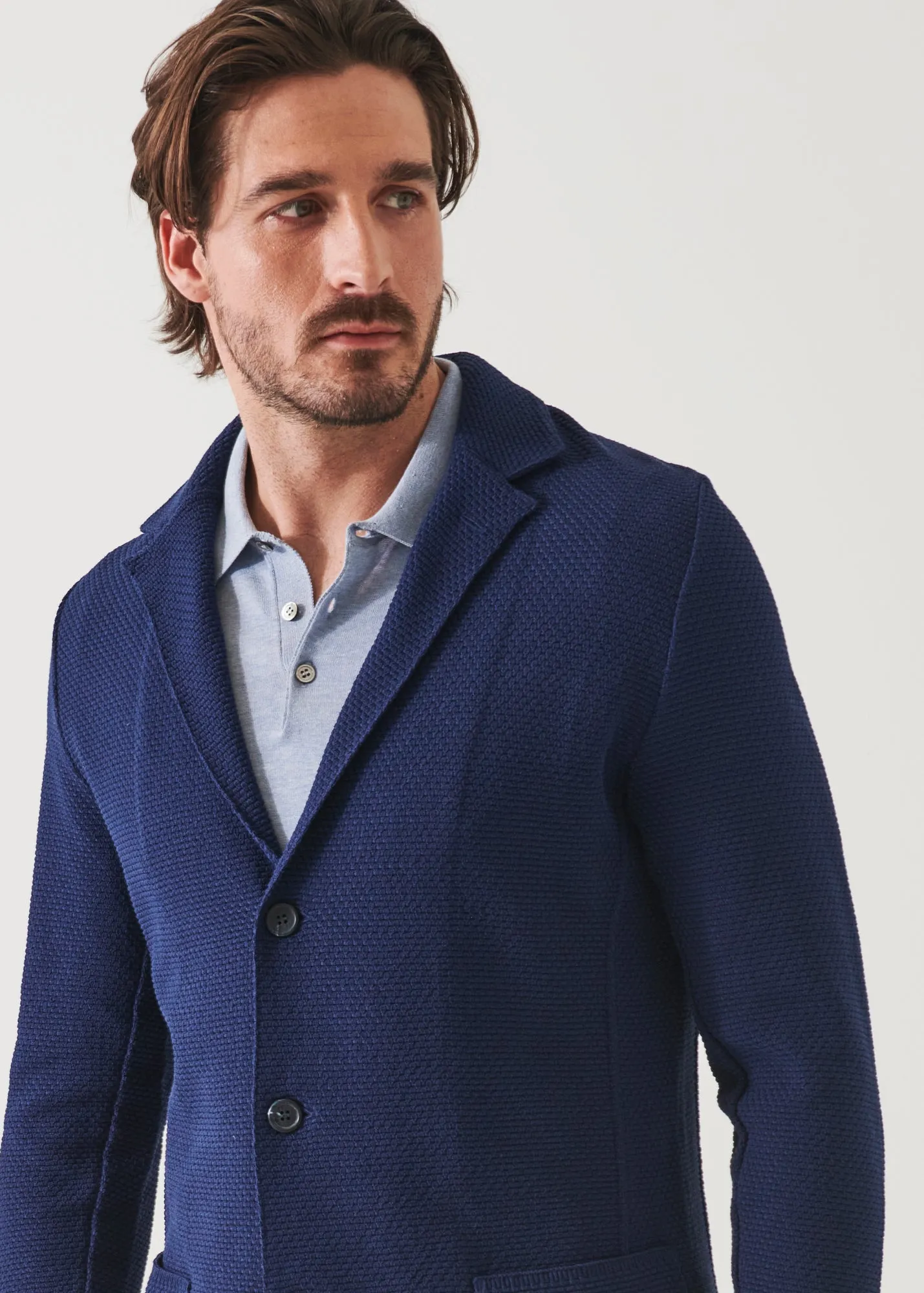 TEXTURED STITCH COTTON BLAZER