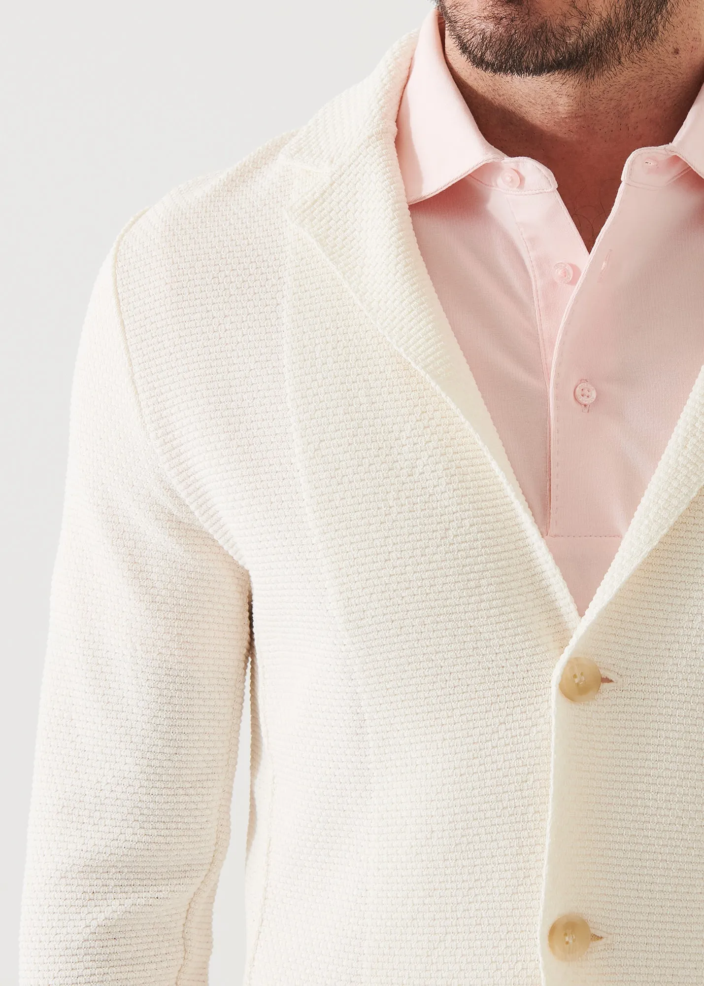 TEXTURED STITCH COTTON BLAZER