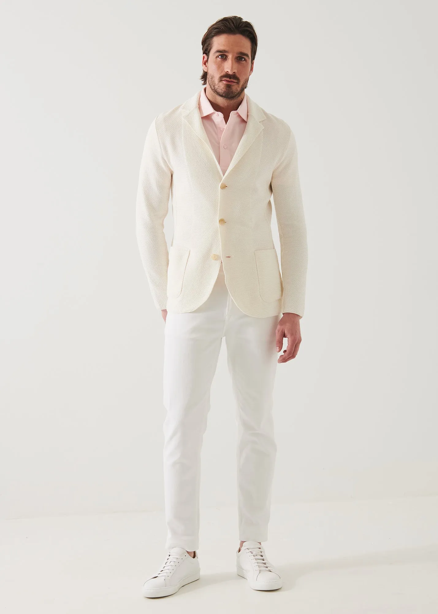 TEXTURED STITCH COTTON BLAZER