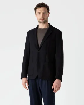 TEXTURED WOOL BLAZER / NAVY