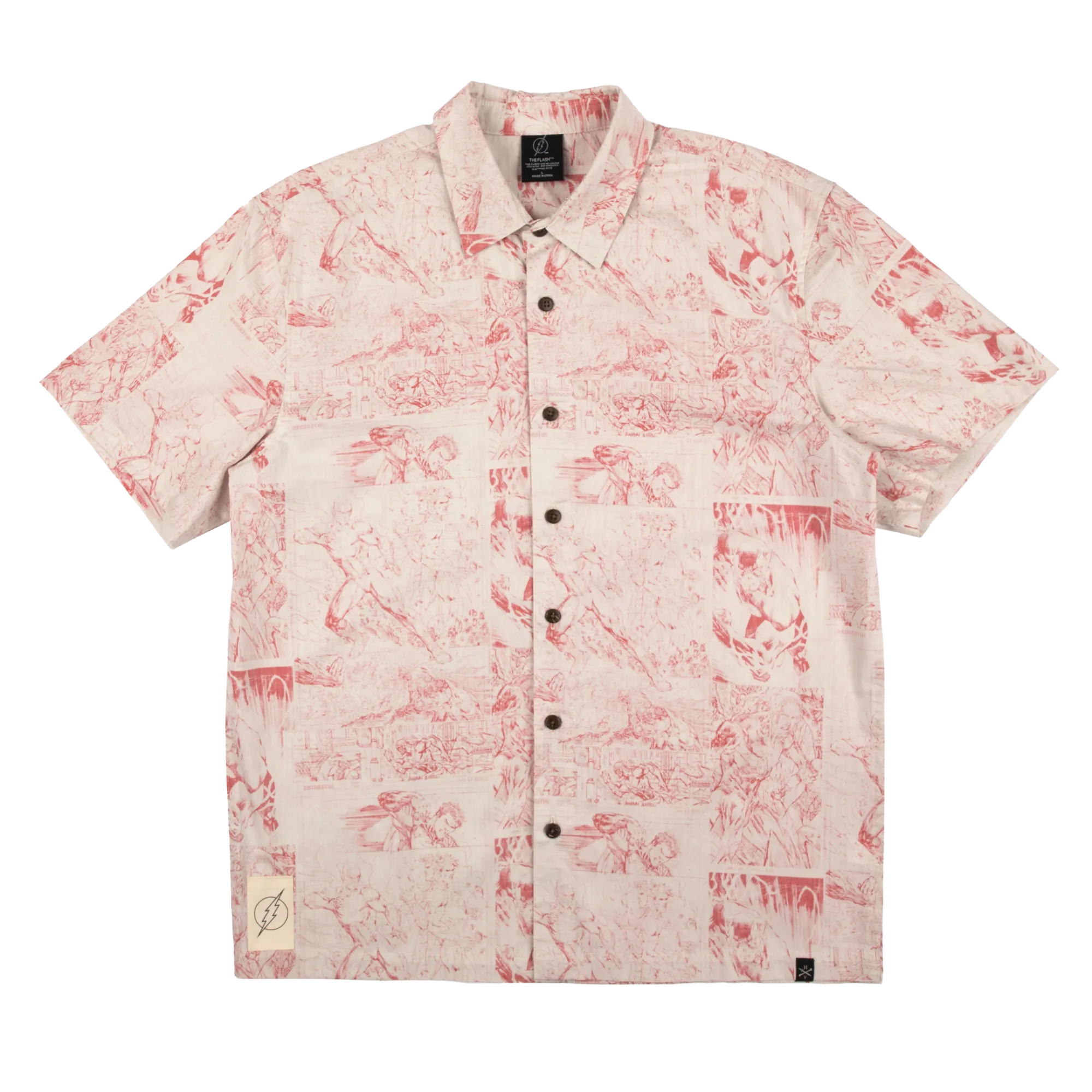 The Flash All Over Comic Print Button-Down Shirt