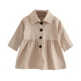 Toddler Girl's Button Up Pea Coat