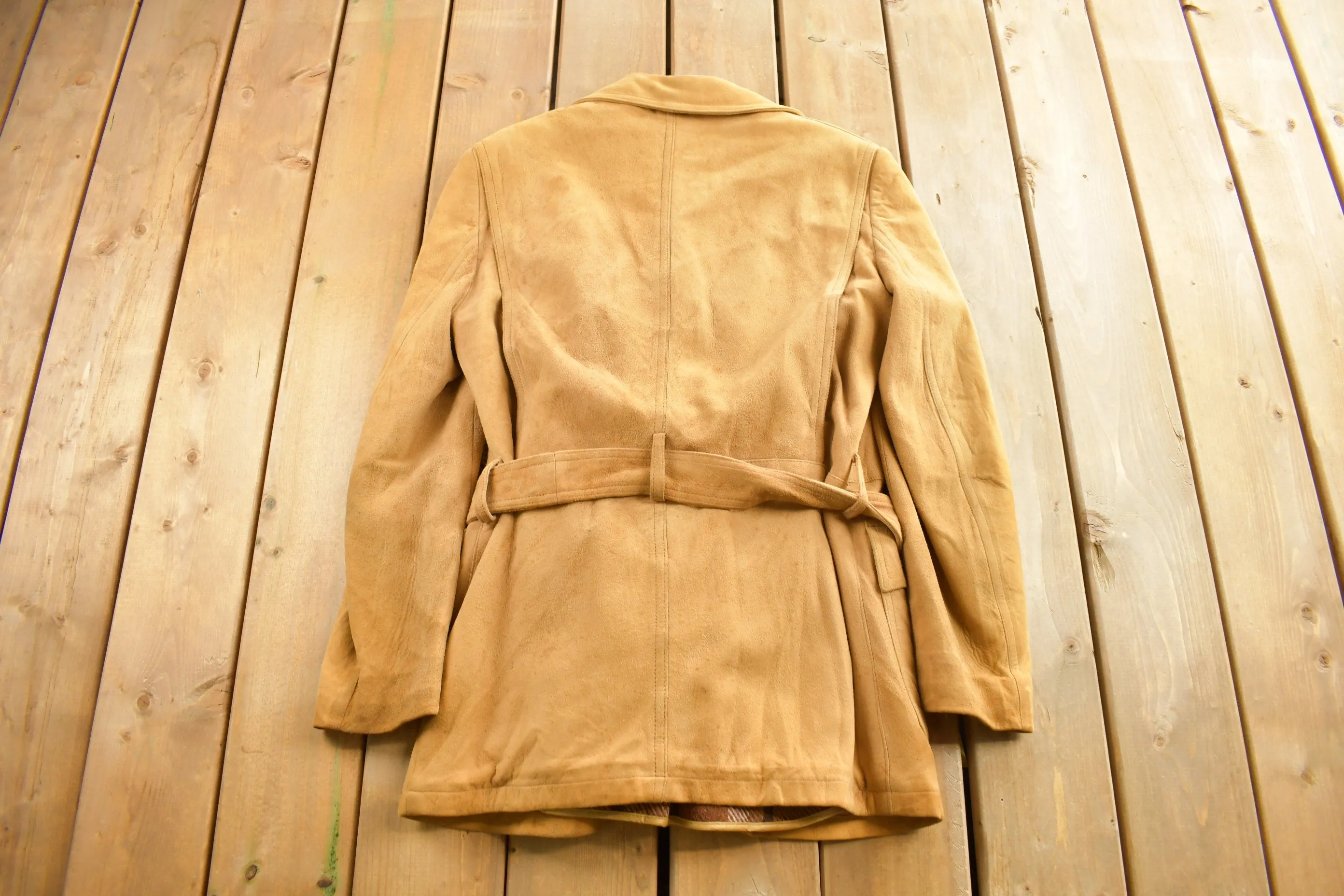 Vintage 1960s Brooks Brothers Belted Suede Jacket / True Vintage / Leather Coat / Streetwear / Suede Jacket