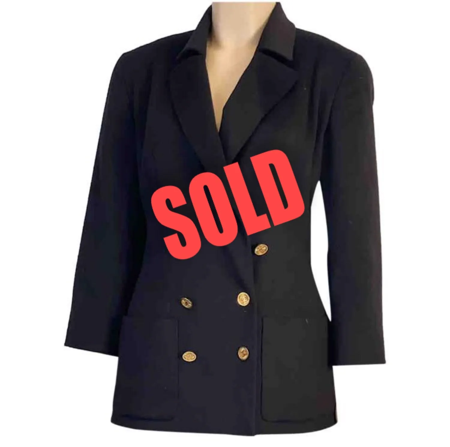 Vintage Collection 23 1990’s Chanel Beautiful Soft Cashmere Black Double Breasted Blazer Jacket FR 38 US 6/8