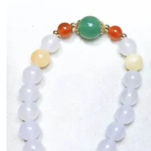 Women's Fashion White Marble Beads Gemstone Bracelet