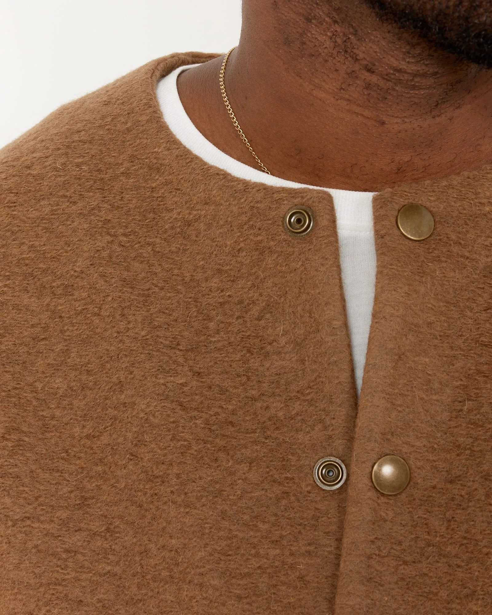 Wool Collarless Jacket